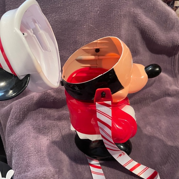 Disney Parks Mickey Mouse Christmas Popcorn Bucket Santa Elf Stripe Suit, #7983 - Picture 3 of 5